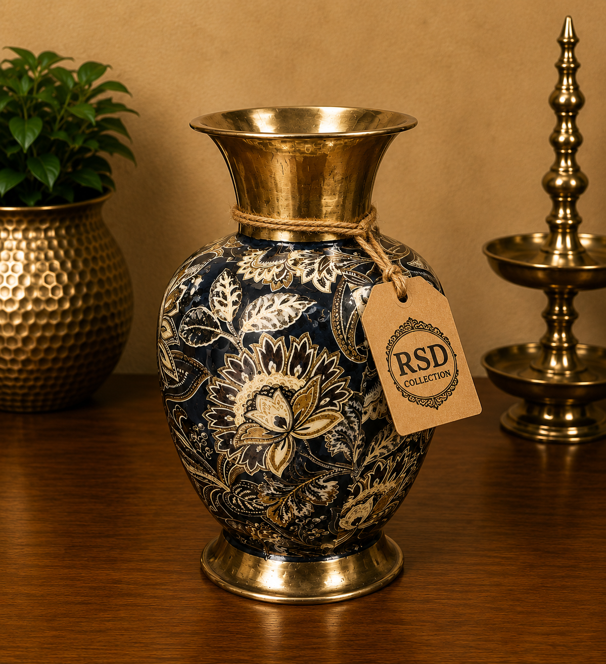 Black Vase decorative vase for Indian home decor