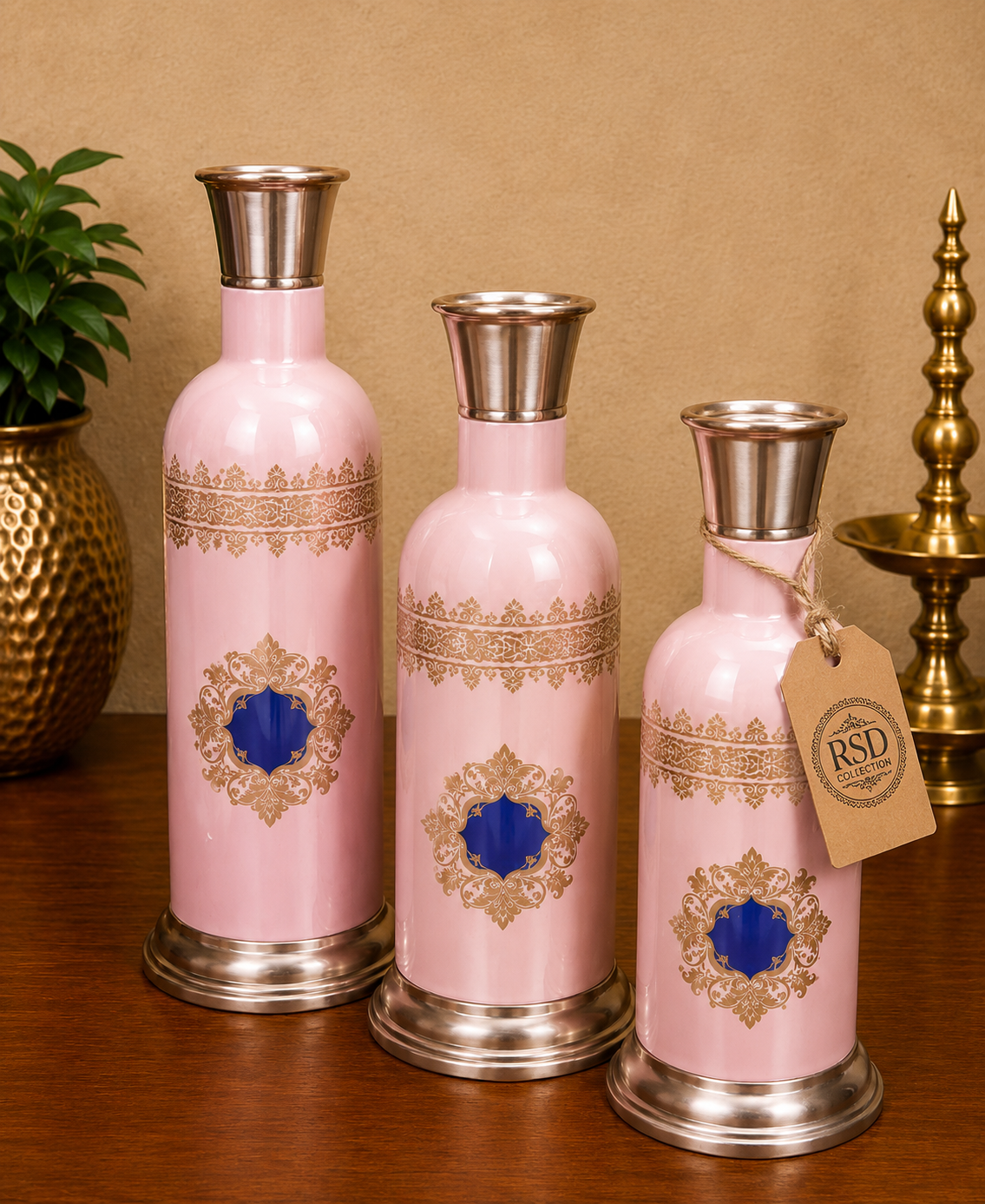 Pink Vase Trio decorative vase for Indian home decor