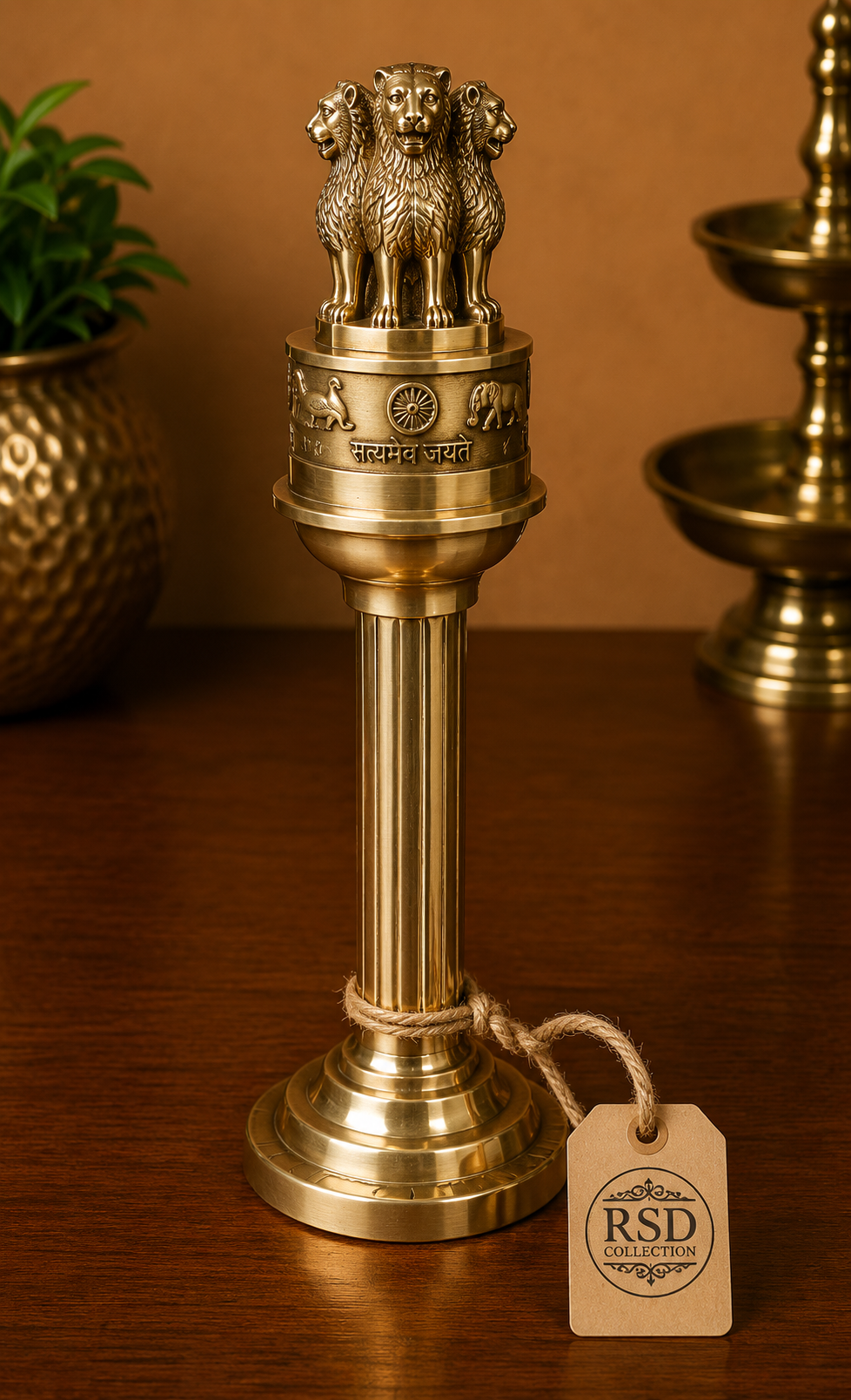 11 Inch Ashoka Pillar Emblem home decor for Indian home decor