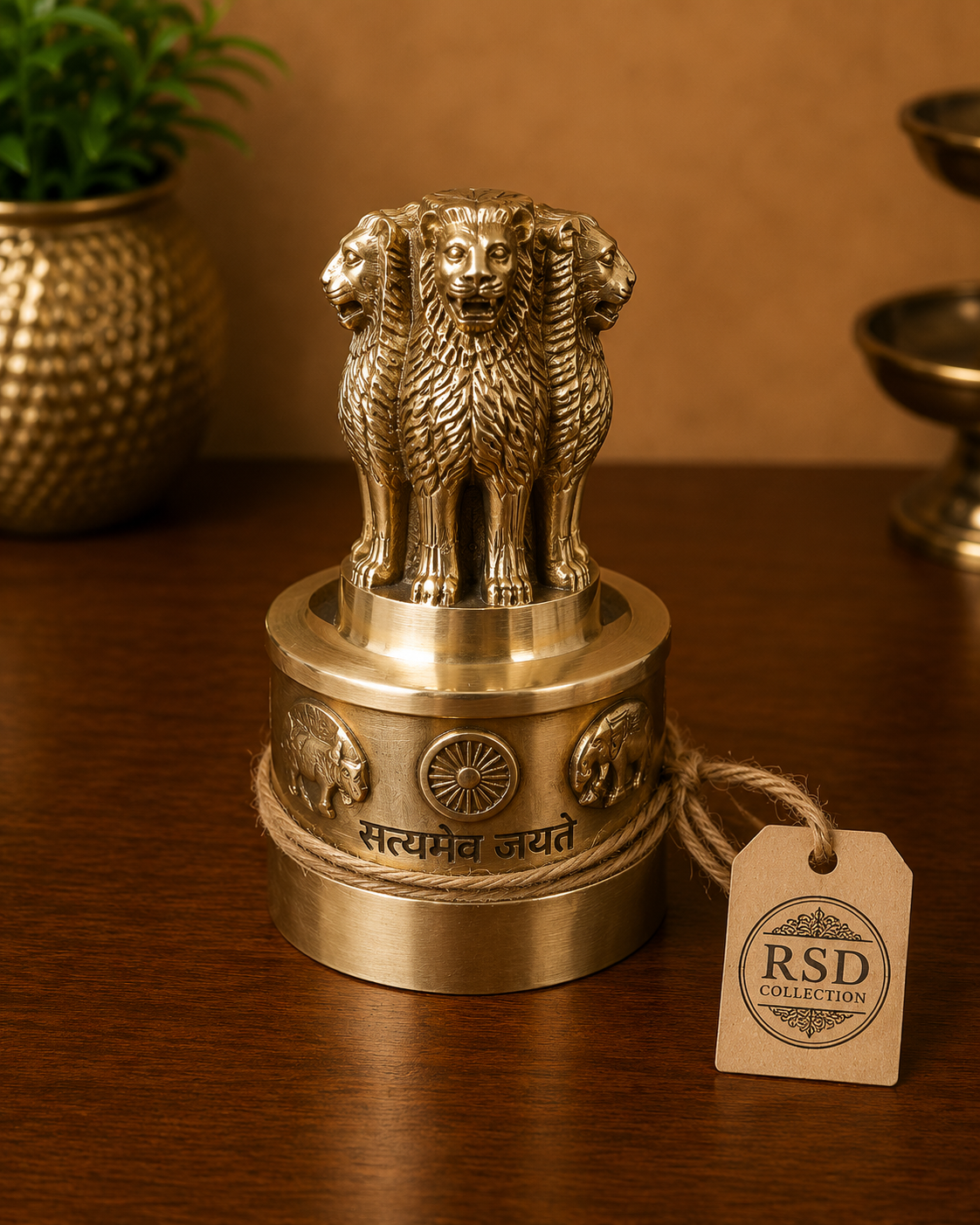 4 Inch Ashoka Pillar Emblem home decor for Indian home decor