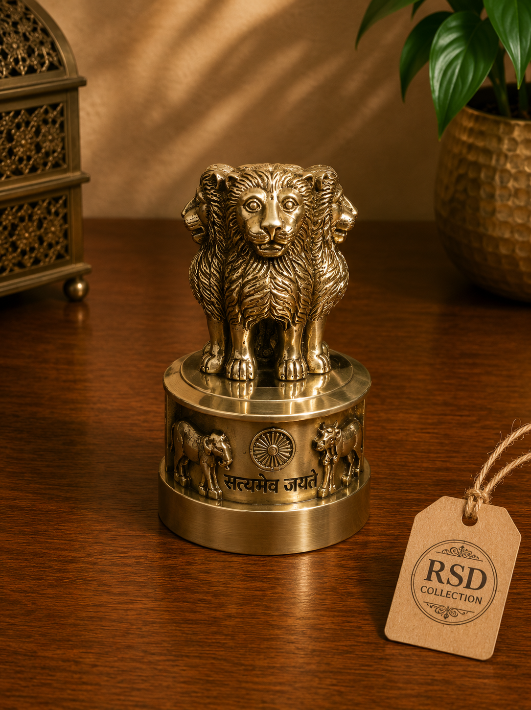5 Inch Ashoka Pillar Emblem home decor for Indian home decor