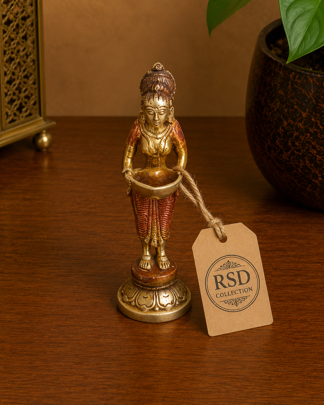 5 Inch Lady Statue brass statue & idol for Indian home decor