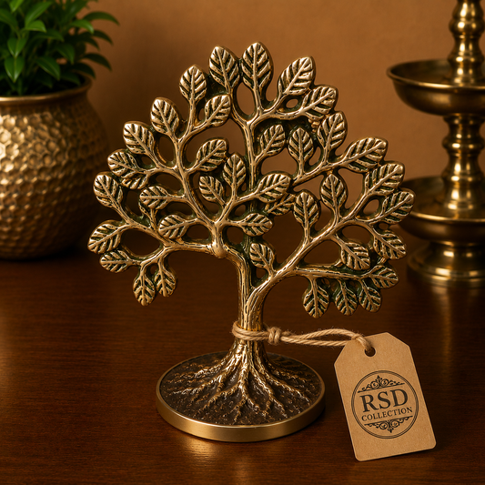 6 Inch Green Tree Statue brass statue & idol for Indian home decor