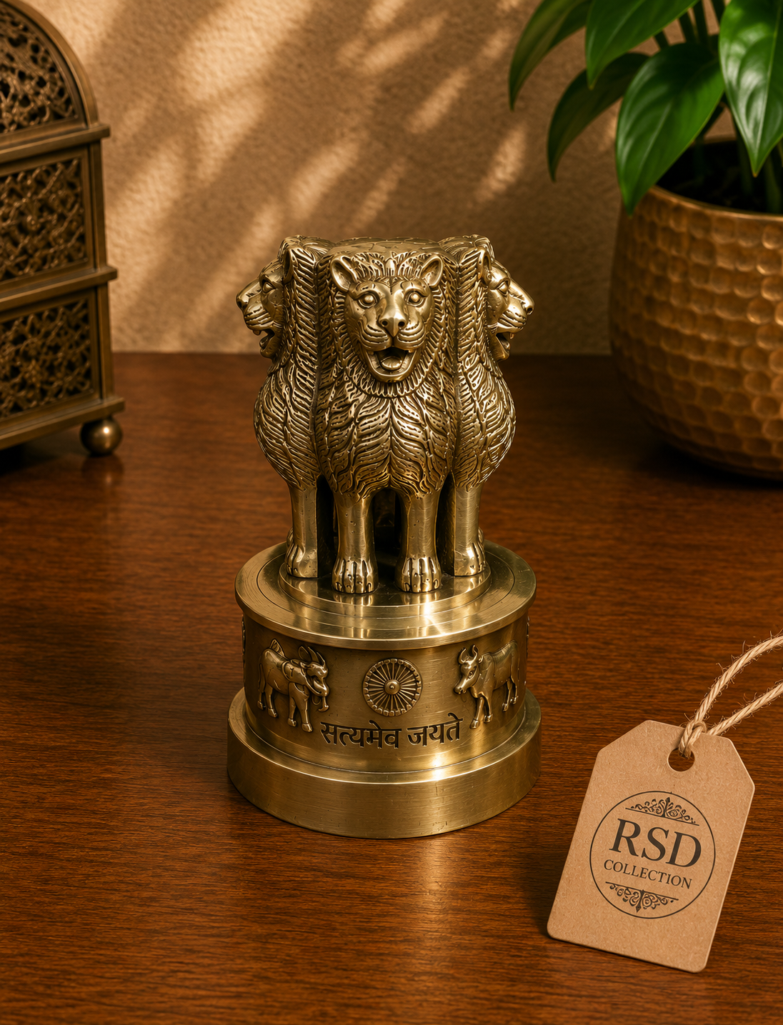 7 Inch Ashoka Pillar Emblem home decor for Indian home decor