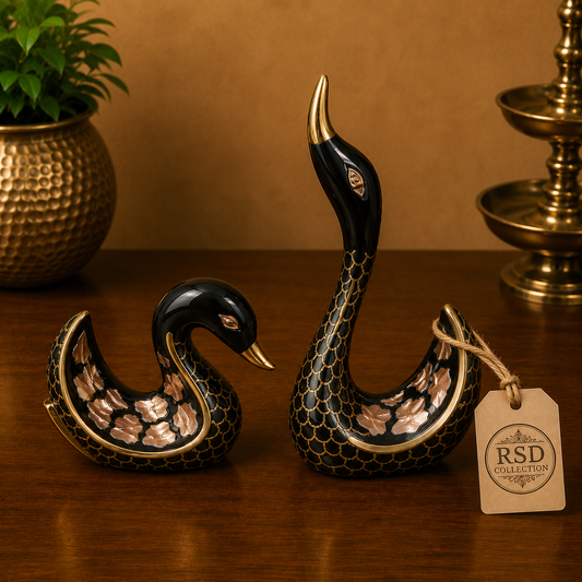 7 Inch Duck Set brass statue & idol for Indian home decor