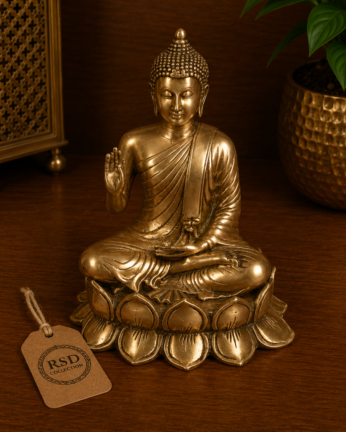 Brass Buddha Statue brass statue & idol for Indian home decor