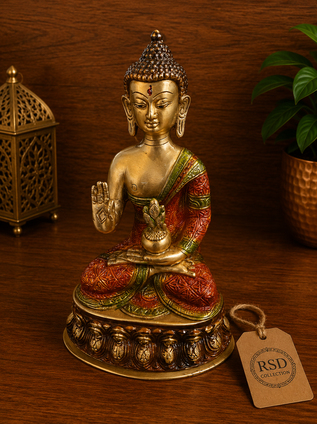 Colored Buddha Statue brass statue & idol for Indian home decor