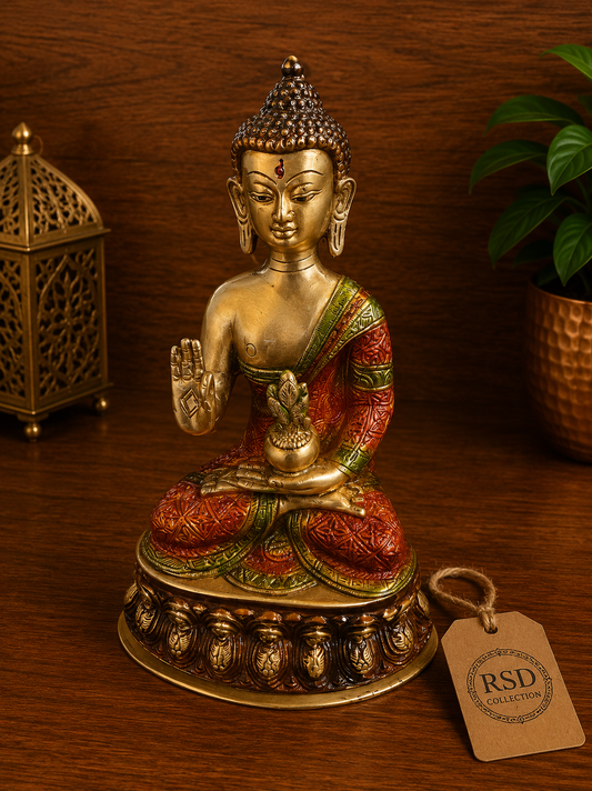 Colored Buddha Statue brass statue & idol for Indian home decor