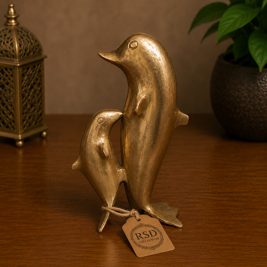 Dolphin Pair Statue brass statue & idol for Indian home decor