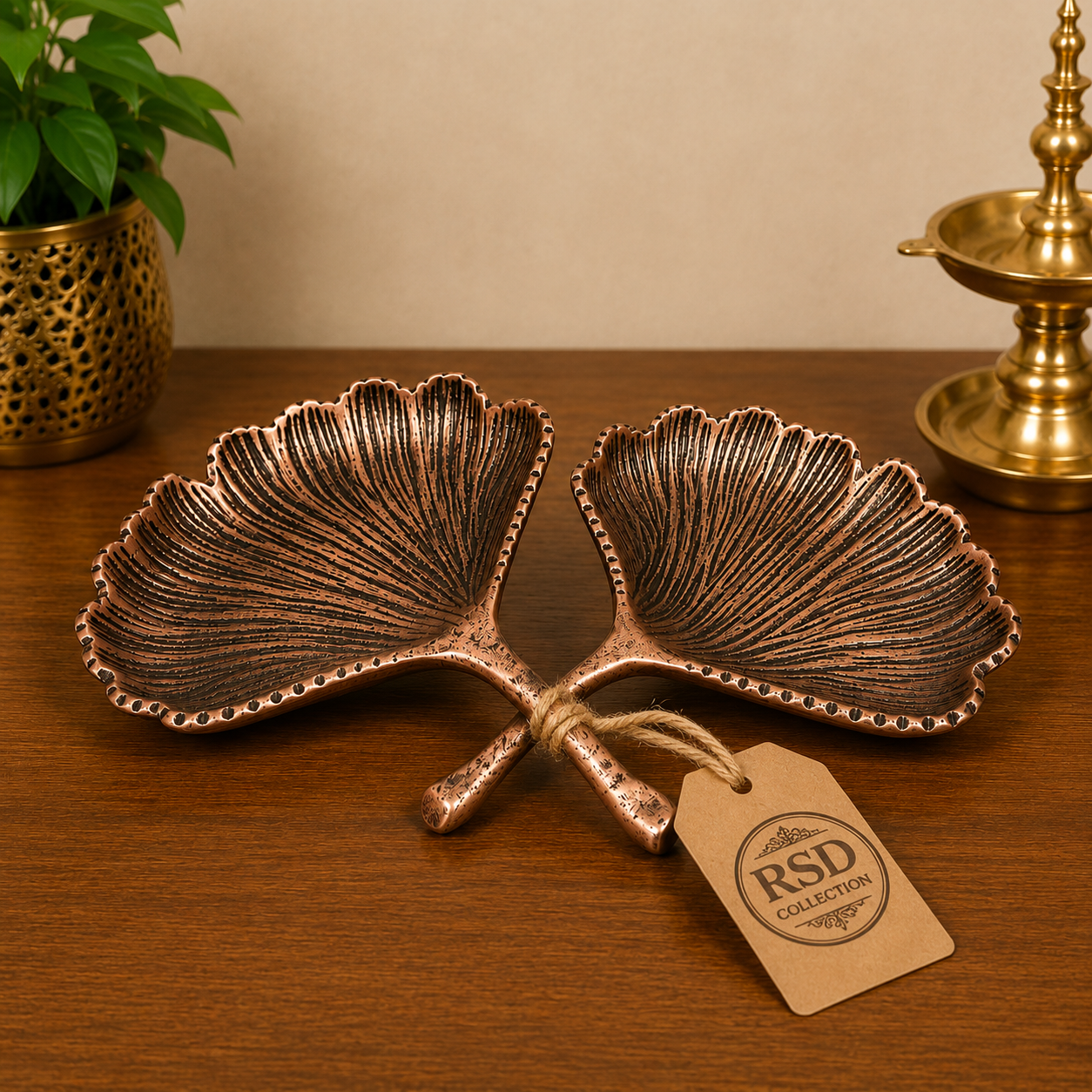 Double Leaf Tray tray, plate & thali for Indian home decor