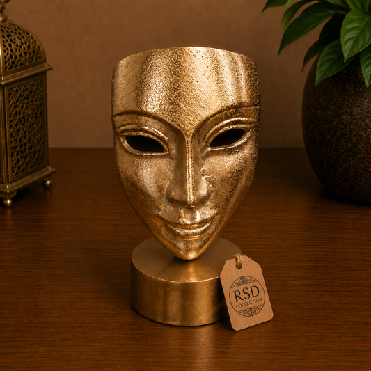 Golden Face Mask Statue brass statue & idol for Indian home decor