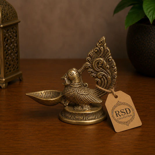Peacock Diya Statue diya & lamp for Indian home decor