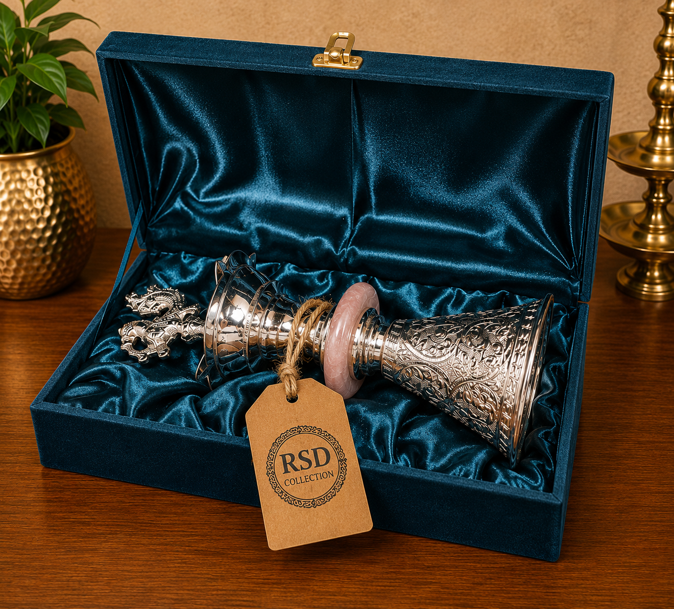Silver Decorative Goblet In Velvet Box glassware & serveware for Indian home decor