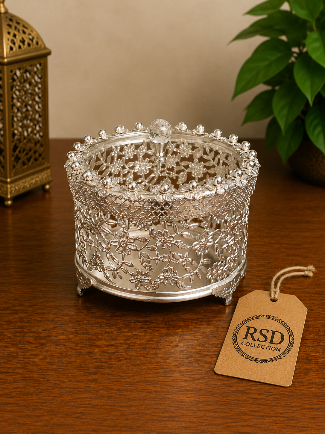 Silver Glass Bowl bowl & basket for Indian home decor