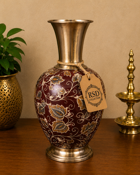 Single Red Vase decorative vase for Indian home decor