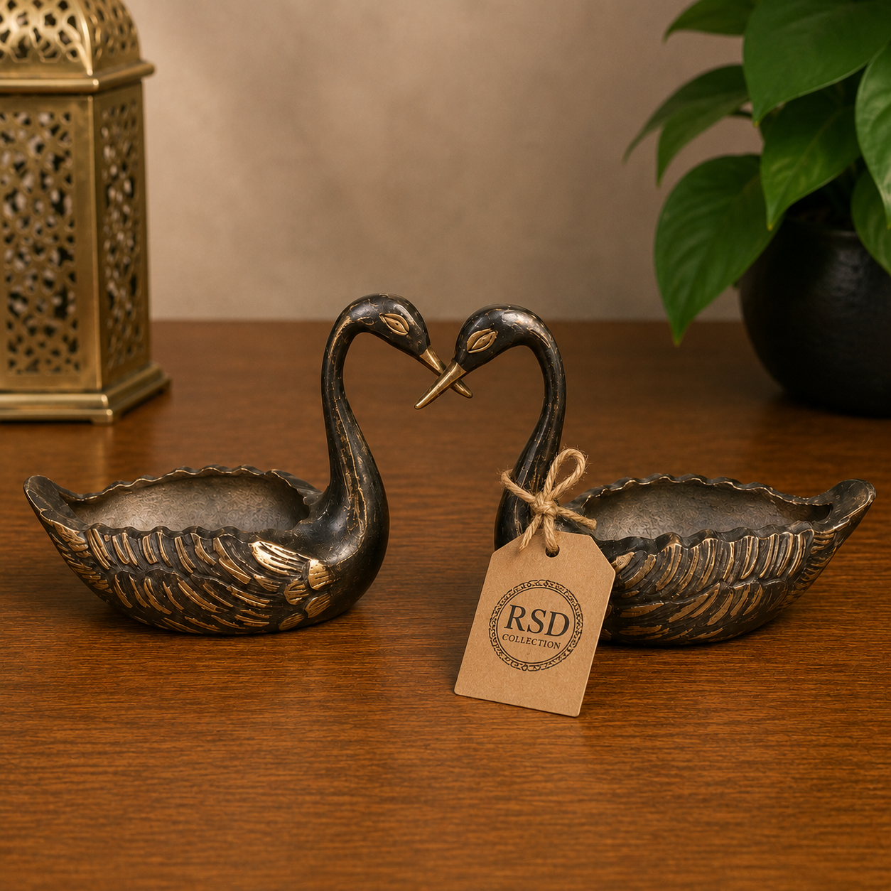 Sitting Duck Pair brass statue & idol for Indian home decor