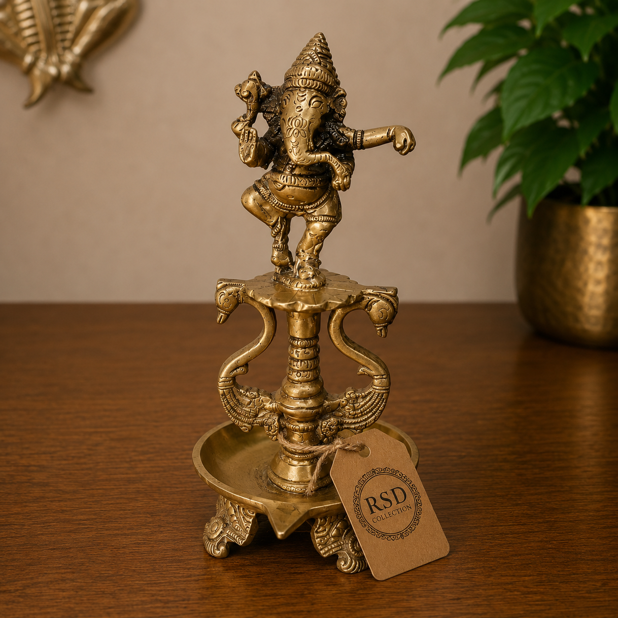 Standing Ganesh Statue brass statue & idol for Indian home decor