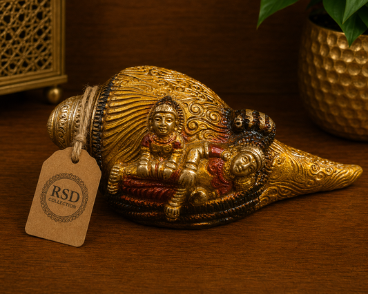 Vishnu Lakshmi Shankh puja accessory for Indian home decor